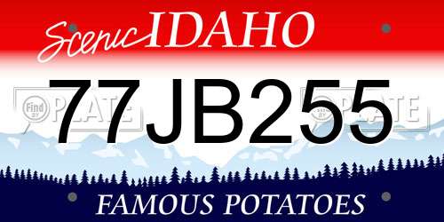 77JB255 Idaho License Plate