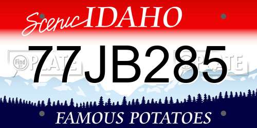 77JB285 Idaho License Plate
