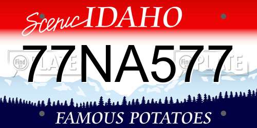 77NA577 Idaho License Plate