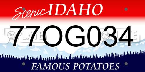 77OG034 Idaho License Plate