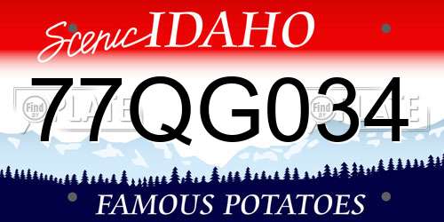 77QG034 Idaho License Plate