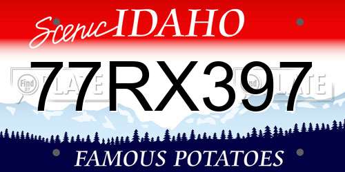 77RX397 Idaho License Plate