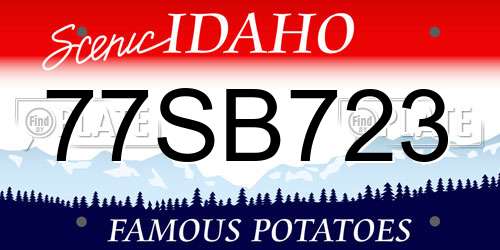 77SB723 Idaho License Plate
