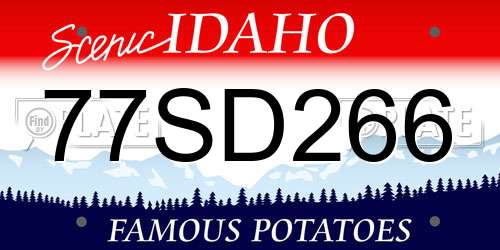 77SD266 Idaho License Plate