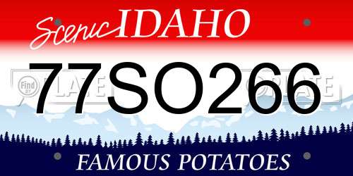 77SO266 Idaho License Plate