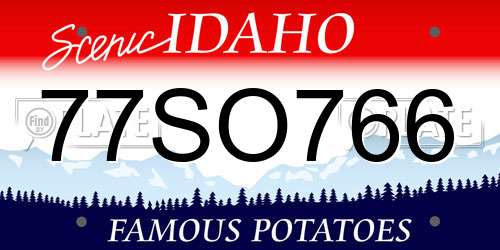 77SO766 Idaho License Plate