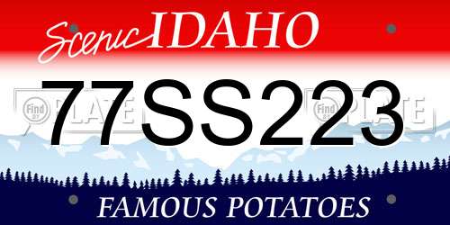 77SS223 Idaho License Plate
