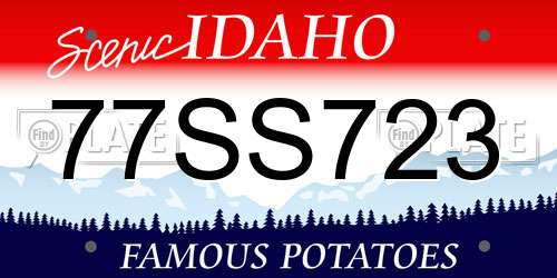 77SS723 Idaho License Plate