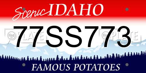 77SS773 Idaho License Plate