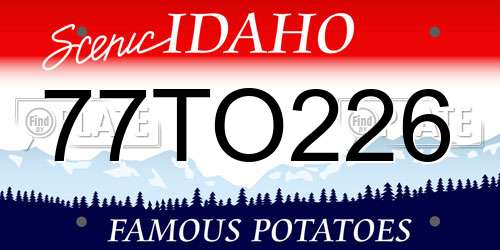 77TO226 Idaho License Plate