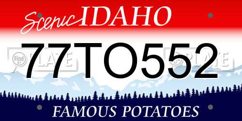 77TO552 Idaho License Plate