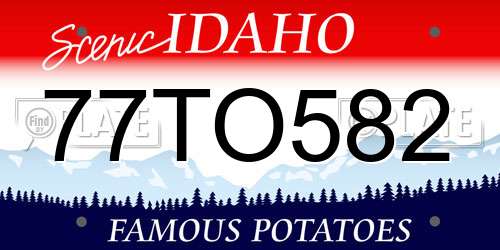 77TO582 Idaho License Plate