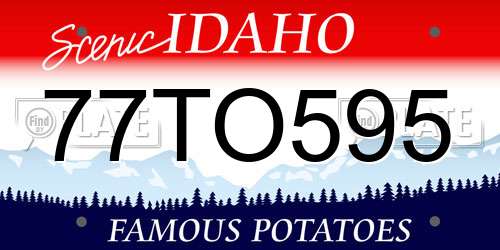 77TO595 Idaho License Plate