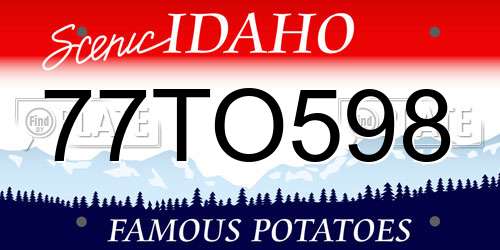 77TO598 Idaho License Plate