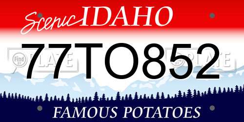 77TO852 Idaho License Plate