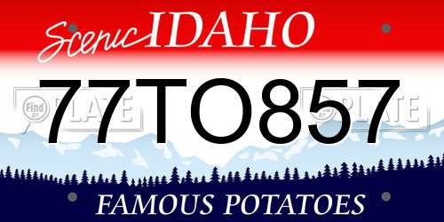77TO857 Idaho License Plate