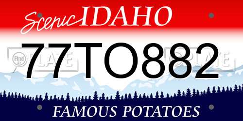77TO882 Idaho License Plate