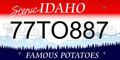 77TO887 Idaho License Plate
