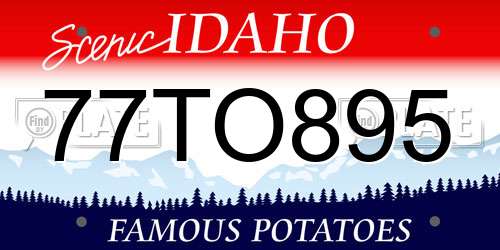 77TO895 Idaho License Plate