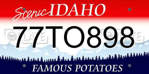 77TO898 Idaho License Plate