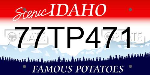 77TP471 Idaho License Plate