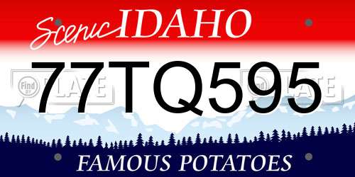 77TQ595 Idaho License Plate