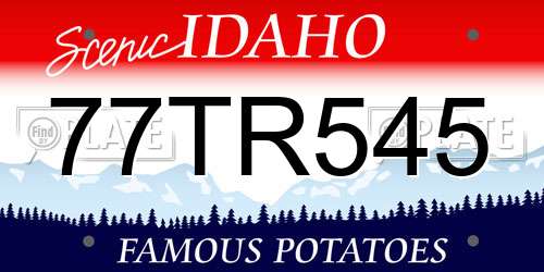 77TR545 Idaho License Plate