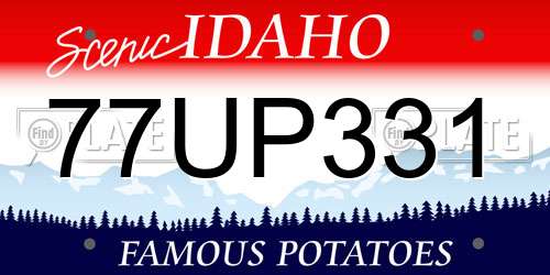 77UP331 Idaho License Plate