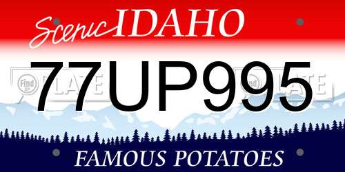 77UP995 Idaho License Plate