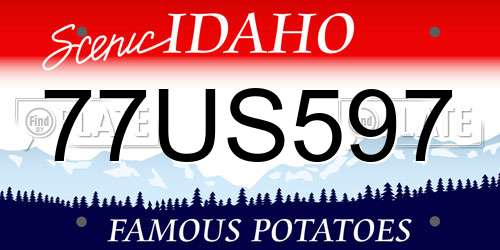 77US597 Idaho License Plate