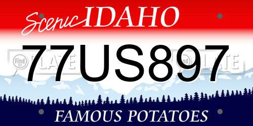 77US897 Idaho License Plate