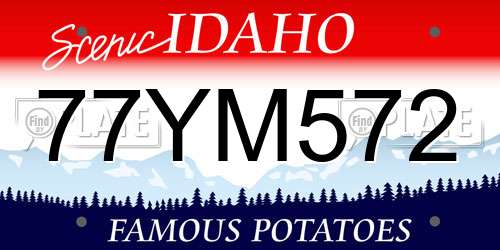 77YM572 Idaho License Plate