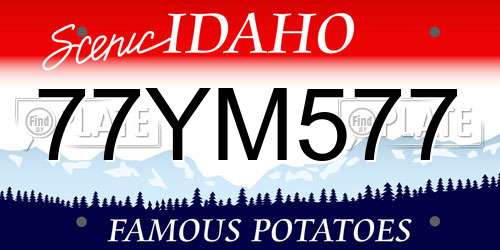 77YM577 Idaho License Plate