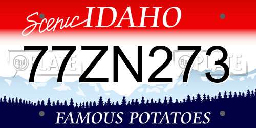 77ZN273 Idaho License Plate