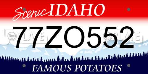 77ZO552 Idaho License Plate