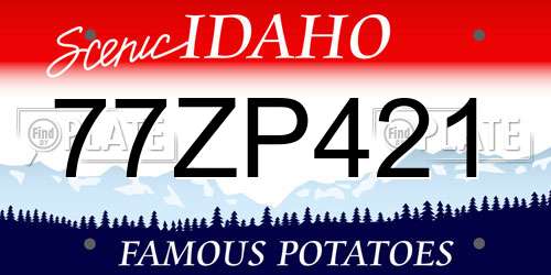 77ZP421 Idaho License Plate