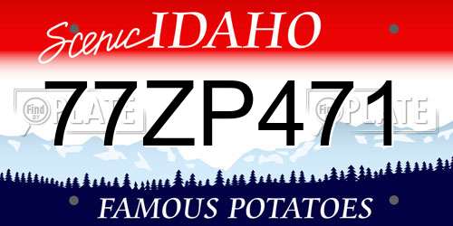 77ZP471 Idaho License Plate