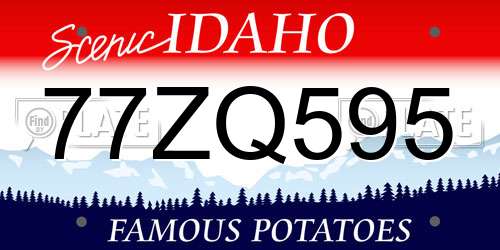 77ZQ595 Idaho License Plate