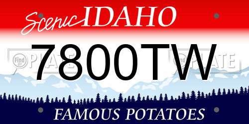 7800TW Idaho License Plate