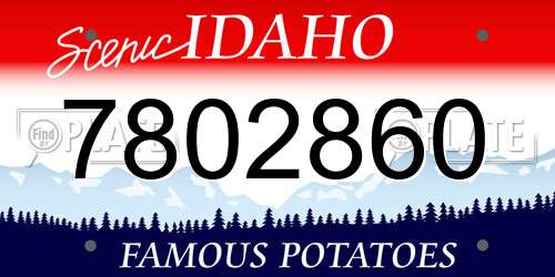 7802860 Idaho License Plate