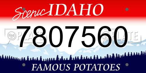 7807560 Idaho License Plate