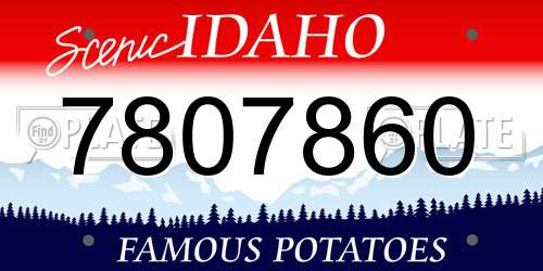 7807860 Idaho License Plate