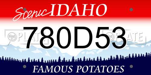 780D53 Idaho License Plate
