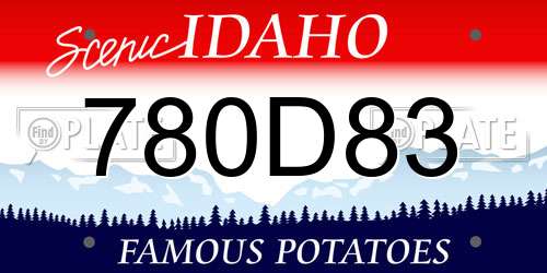 780D83 Idaho License Plate
