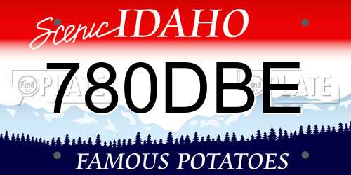 780DBE Idaho License Plate