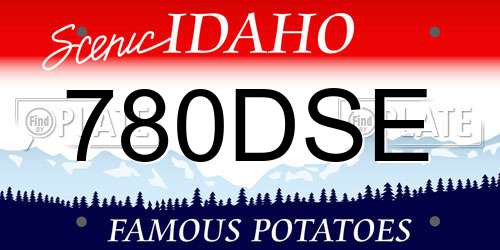 780DSE Idaho License Plate