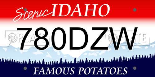 780DZW Idaho License Plate