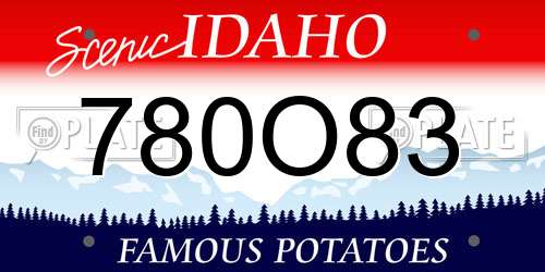 780O83 Idaho License Plate