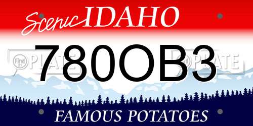 780OB3 Idaho License Plate