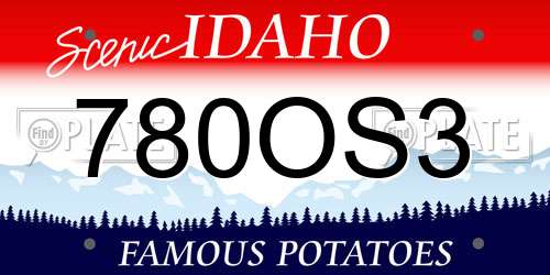 780OS3 Idaho License Plate